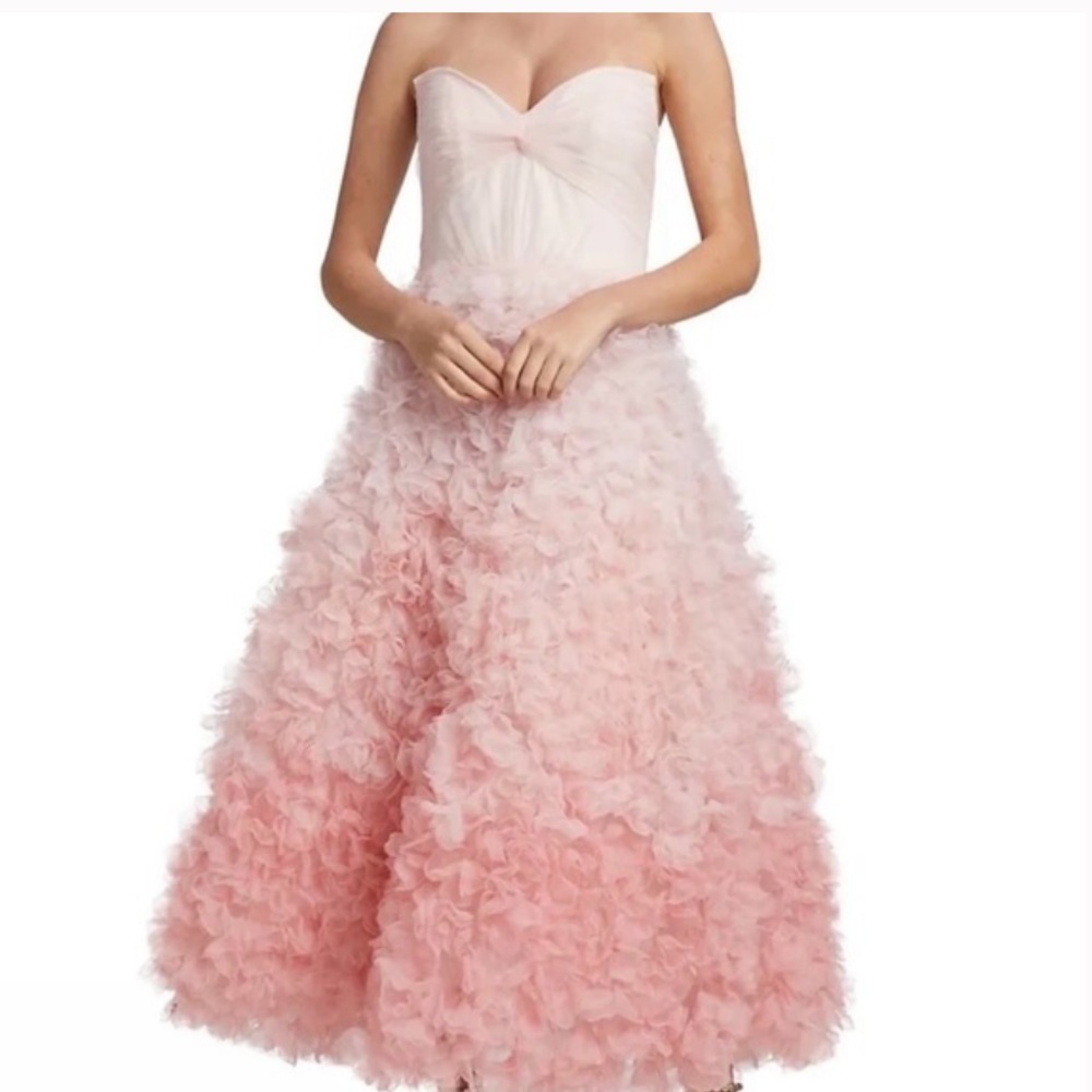 Marchesa Pink Ombre Strapless Dress - Picture 2 of 3